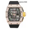 MENS Titta på kvinnlig armbandsur RM Wrist Watch RM11-03 Original Diamond Set Chain Chronograph 18K Rose Gold Diamond Set