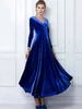 Casual Dresses 2024 Autumn Velvet Maxi Dress Women Winter Long Party Ladies A Line Velour Elegant For 3XL