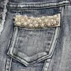 Damenjacken Perlenkurzer Jeansmantel Fransenjeans Perlenbestickte Jeansjacken TOP354 -5 240305