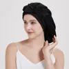 100 Mulberry Silk Sleeping Bonnet For Women Stor sömnmössa med ett brett elastiskt slipsband Curly Dreadlock Braid Hair Care 240227