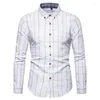 Camicie casual da uomo Abito scozzese da uomo bianco Slim Fit manica lunga abbottonato 2024 Moda uomo lavoro camicia di marca aziendale Chemise Homme