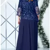 Abiti casual Abiti estivi per donna Abito maxi oversize in 2 pezzi Ricamo in pizzo Manica a tre quarti O Collo Abiti di grandi dimensioni