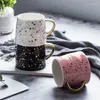 Mugs 350ml Ceramic Coffee Mug Milk Cup Drinkware Starry Sky Pattern Teacup Simple And Creative Home Decor