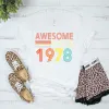 T-shirt 1978 Festa di compleanno IMPRESSIONANTE DAL Tshirt Streetwear 44th T Shirt Donna Cotton Lady Abbigliamento Moda O Collo Manica corta Tees y2k