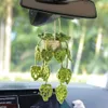 New Cute Potted Plants Basket Plant Crochet For Decor Car Ornament Rear View Mirror Hanging Accessories C8v2