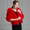 Fur Winter Warm imitation mink women's fox fur collar shawl scarf cloak mink fur coat Bridal dress hairy large shawl cape short coat