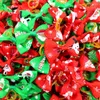Dog Apparel 100Pcs Christmas Bows Diamond Pet Hair Xmas Accessories Small Rubber Products