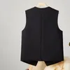 Kvinnors västar kvinnor passar Vest Lady Business Waistcoat Elegant V Neck ärmlös fast färg Enkelt breasted