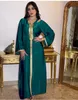 Frauen Ramadan Kleidung Arabisch Muslim Abaya Saudi Türkisch Islamische Party Kleid V-ausschnitt Langarm Marokkanischen Kaftan Mit Kapuze Robe 240222