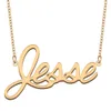 Jesse namn halsband hänge anpassad personlig för kvinnor flickor barn bästa vänner mödrar gåvor 18k guldpläterad rostfritt stål