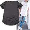 Yüksek Kaliteli Sokak Erkek Uzun Gevşek Büyük Boy Hip-Hop Uzun Eğrisi T-Shirt Erkek Unisex Style 240305