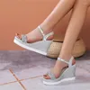 Élégant sandales à paillettes respirantes coins dames talon grande taille à l'extérieur de streetwear intérieurs extérieurs chaussures femelles 354 740 662