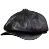 قبعة جلدية حقيقية للرجال قبعات Newsboy Gorras Mujer Designer Hat Hat Newsboy Hats Women Comple Leather Cap1257r