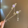 Hårklämmor Tassel Fork Rose Stick Accessories Chopsticks Hanfu Hairpin Pearl Flower Smycken Ornament