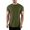 Vanlig gymnastik T-shirt Mens Summer Fitness Clothing O-Neck Kort ärm T-shirt Cotton Ultratunn Montering T-shirt Fitness Training T-shirt Topp 240305