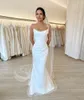 Simple Plus Size Mermaid Wedding Dresses for Bride Black Women Strapless Backless Satin Sweep Train Bridal Gowns Second Reception Dress Vestidos De Noiva Custom