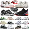 Kostenloser Versand mit Box Jumpman 3 Basketballschuhe für Männer und Frauen, Turnschuhe, Elfenbein, Vintage-Blumenmuster, Palomino, grün, leuchtend, Hugo, weißer Zement, neu interpretierte Sportschuhe für Herren