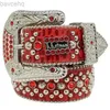 Bälten 2023 Red B Buckle BB Belt Simon Midjeband Birthday Gift Luxury Designer Belt Retro Needle Buckle Belt 20 Color Crystal Diamond Missseller 240307