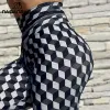 طماق Nadanbao 3D Plaids Plaids Pattern Pants النساء غير الرسمية سراويل طويلة الطويلة طماق الطرافات الأزياء