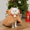 Costumi per gatti Costume da renna per cani Gatti Morbido pile Mantello per animali domestici Inverno caldo Natale Abbigliamento cosplay Festa