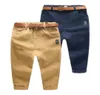 Neue Herbst Frühling 2 3 4 6 8 Jahre Children039S Kleidung Einfarbig Für Kinder Baby Jungen Baumwolle Lange Hosen hosen Mit Gürtel 2103896980