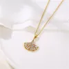 Pendant Necklaces Stainless Steel Chain Classic Shiny Zircon Ginkgo Leaf Necklace For Women Lady Vintage Jewelry Accessories Gifts