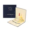 Cartes de vœux d'anniversaire Pop-Up 3D, lecture automatique de musique, lumière LED chaude, carte de gâteau, cadeaux pour maman, femme, sœur, garçon, fille, amis, 240301