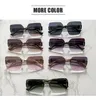 Super Deal Rimless Rectangle g okulary przeciwsłoneczne zabarwione bezszładowe okulary Vintage Transparent Cierpelle okulary dla kobiet mężczyzn