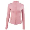 Veste de Yoga à manches longues pour femmes, tenue de sport, couleur unie, couleur chair, façonnant la taille, serrée, Fitness, Jogging, vêtements de sport pour dames