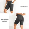 Active Shorts VITALINOVO Womens Workout Athletic High Waist Tummy Control Gym Running Biker With Pockets Volleyball Yoga