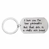 Keychains 12pc Lot I Love You Keychain Dog Tag Stainless Keyring para casal namorada namorada esposa marido Chave Funn282f