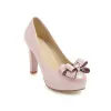 Klänningar Big Size Elegant Office Women Platform 9cm Super High Thin Thin Heels Wedding Party Round Toe White Patent Leather Dress Pumps 150