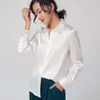 2024 designer shirt women Silk and Silk blouses women Spring and Autumn Professional Wear Contrast Color Long sleeved Commuting Slim Fit Square Neck tops womenE79P