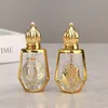 12ml Gold Arabic Crystal Essential Oil Roller Bottles Attar Oud Glass Perfume Bottle With Glass Roll On Bottle