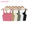 Camis LUNDUNSHIJIA 2023 Summer Women Sexy Sleeveless Crop Tops Fashion Solid Knitting Tank Tops 6 Colors