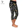 Legginsy pozwala na wysokim talii dla kobiet legginsy 3D Dragonfly Print Capri Leggins Summer Soft Fitness Midcalf 3/4