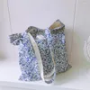 Torby wieczorowe płócienne torba z kwiatową estetyką spersonalizowane niestandardowe wielokrotnego użytku zakupowe zakupy urocze podróż