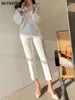 Pantaloni da donna BGTEEVER Elegante abito da donna sottile Primavera Estate Pantaloni da donna a vita alta a matita da ufficio 2024