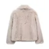 Manteau d'hiver en fourrure ZR pour femmes, 2024 manteaux et mélanges de laine, vêtements d'extérieur courts et épais avec vêtements de luxe à poils longs