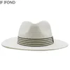 Chapeaux à bord large chapeau seau panama paille d'été pour hommes