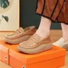 Zapatos informales con plataforma vulcanizada para mujer, mocasines sin cordones de costura con suela suave y cómoda, zapatillas bajas, 2024