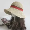 Wide Brim Hats Bucket Hats New Fashion Simple Portable Summer Beach Hat Womens Casual Panama Hat Womens Brand Womens Flat Brim Straw Hat Girls Sun Hat Bob J240305