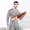 Roupa interior térmica masculina terno de inverno manter quente pijamas topos calças conjunto 2 pçs pijamas masculinos algodão pijama