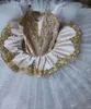 Crianças profissional tutu ballet vestido champanhe cor ballet saia clássica panqueca tutu trajes desempenho bailarina wear 240304