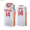 バスケットボールジャージ100周年スペインナショナルチームエスパナはユーロバスケットウィリーヘルナンゴメスジャージーロレンツォブラウン7 jaimeh2435を着用します