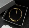 Designer Jewelry set pendant designer choker necklace bracelet elegant 18K yellow Gold Y logo engrave chain Fashion summer Girls women Jewelry