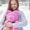 Drop 40cm Teddy Bear de Rose Flores Artificiais PE para Mulheres Dia dos Namorados Casamento Caixa de Presente de Natal Decoração de Casa 240228