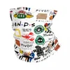 Bandanas Vintage amis symbole Collage Bandana cou guêtre coupe-vent visage écharpe couverture femmes hommes émission de télévision bandeau Tube cagoule