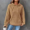 Damen-Kapuzenpullover für Damen, einfarbig, mit Taschenoberteil, Kapuzenpullover, Teenager, Damen-Sweatshirts, übergroß