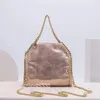 Stella mccartney falabella mini fourre-tout femme métallique sac à main femme sacs à bandoulière en cuir de haute qualité sac à longue chaîne